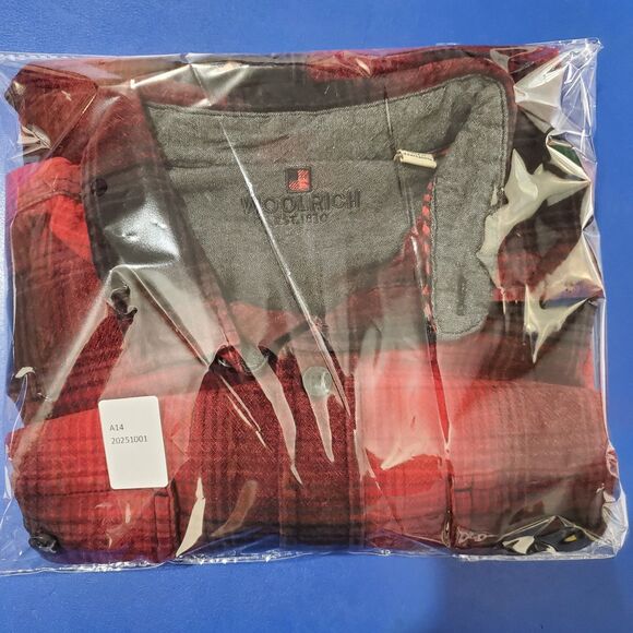 Woolrich Flannel Men’s Sz L Black Red Cotton Flannel Long Sleeves Button Shirt - Picture 15 of 15